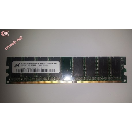 RAM Micron 512MB DDR 333 MHz Usado